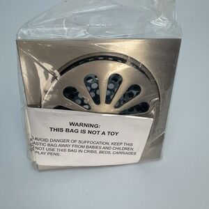 Kingston Brass 4" Drain Cover Square Brushed Nickel Hair Catcher Adapter Open‎